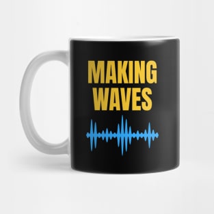 Making Waves - Sound Waves - Music Producer Blue and Yellow Mug